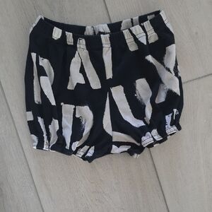 nununu Black and White Graphic Bubble Shorts